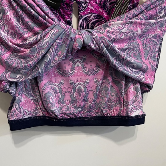 INC International Concepts Beaded Fushia/Navy/White Print Tank Top-M - Picture 6 of 6